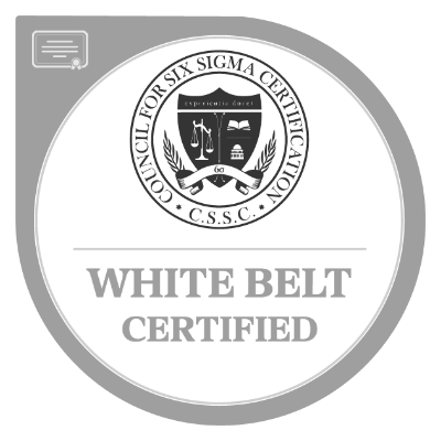 Six Sigma White Belt Certified (CSSC)